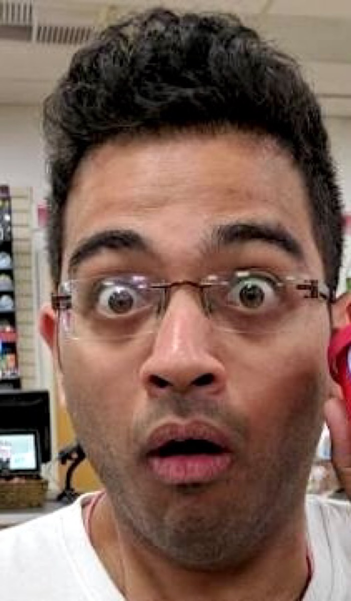 Rohith with a shocked wide-eyed expression